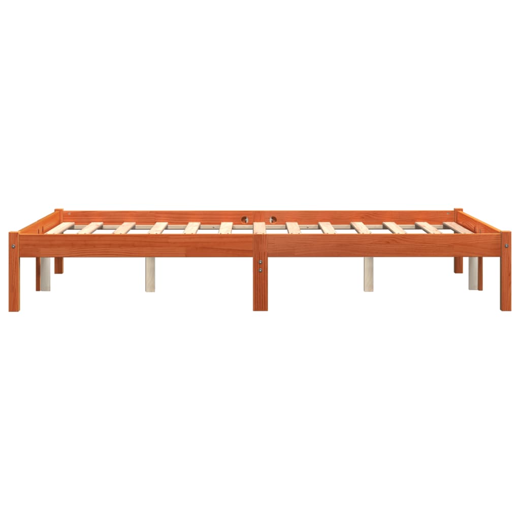 sengeramme uden madras 120x200 cm massivt fyrretræ gyldenbrun
