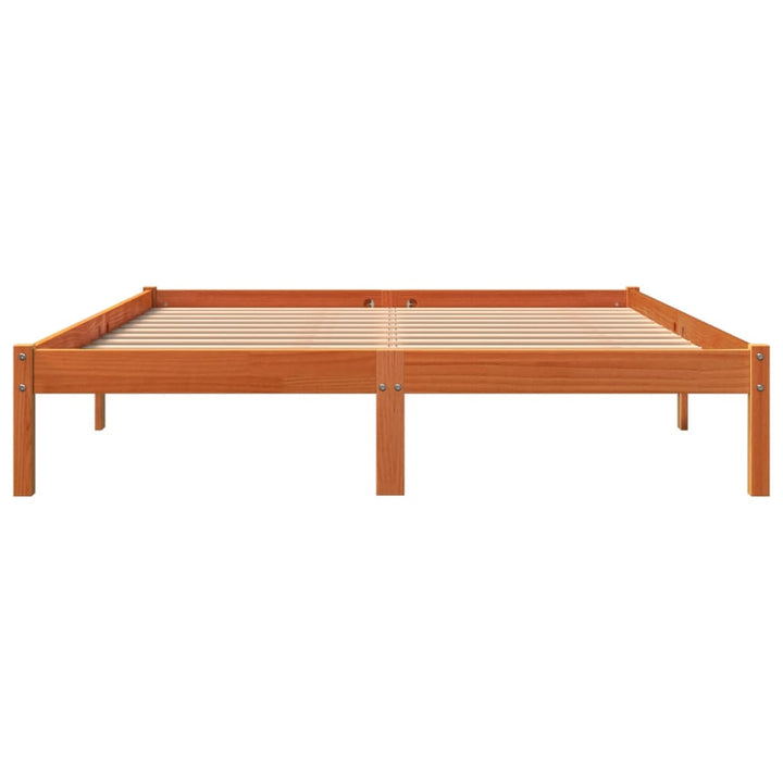 sengeramme uden madras 150x200 cm massivt fyrretræ gyldenbrun