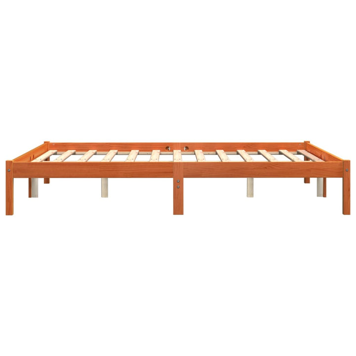 sengeramme uden madras 150x200 cm massivt fyrretræ gyldenbrun