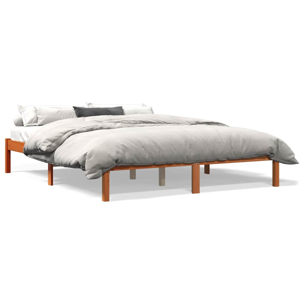 sengeramme uden madras 160x200 cm massivt fyrretræ gyldenbrun