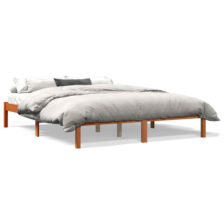 sengeramme uden madras 160x200 cm massivt fyrretræ gyldenbrun