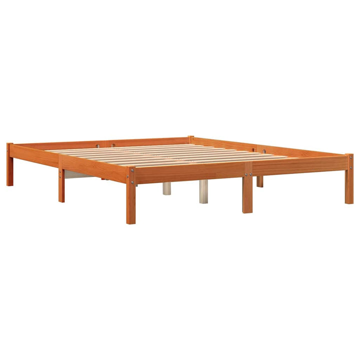 sengeramme uden madras 160x200 cm massivt fyrretræ gyldenbrun