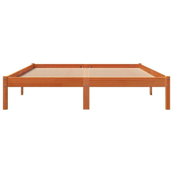 sengeramme uden madras 160x200 cm massivt fyrretræ gyldenbrun