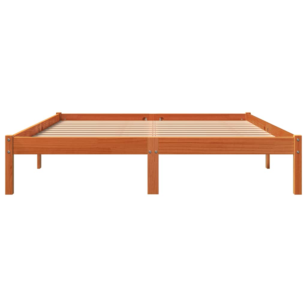 sengeramme uden madras 160x200 cm massivt fyrretræ gyldenbrun