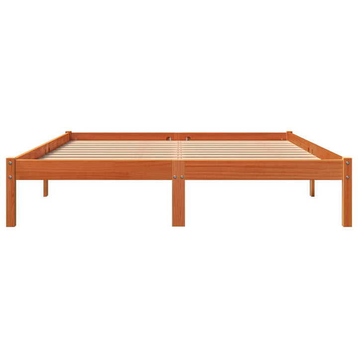 sengeramme uden madras 160x200 cm massivt fyrretræ gyldenbrun