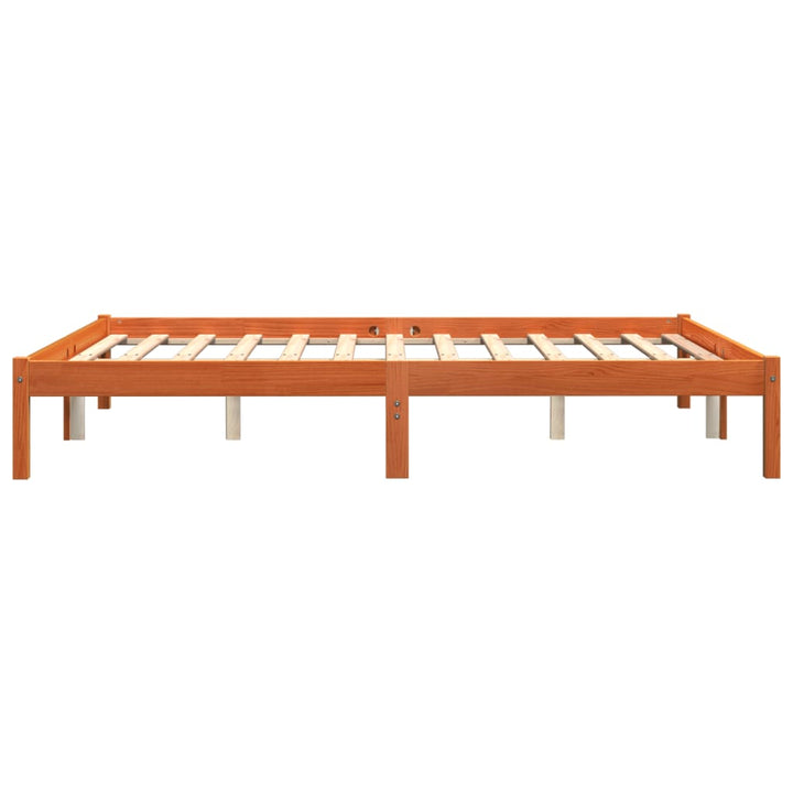 sengeramme uden madras 160x200 cm massivt fyrretræ gyldenbrun