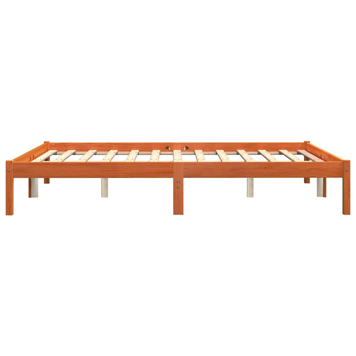 sengeramme uden madras 160x200 cm massivt fyrretræ gyldenbrun