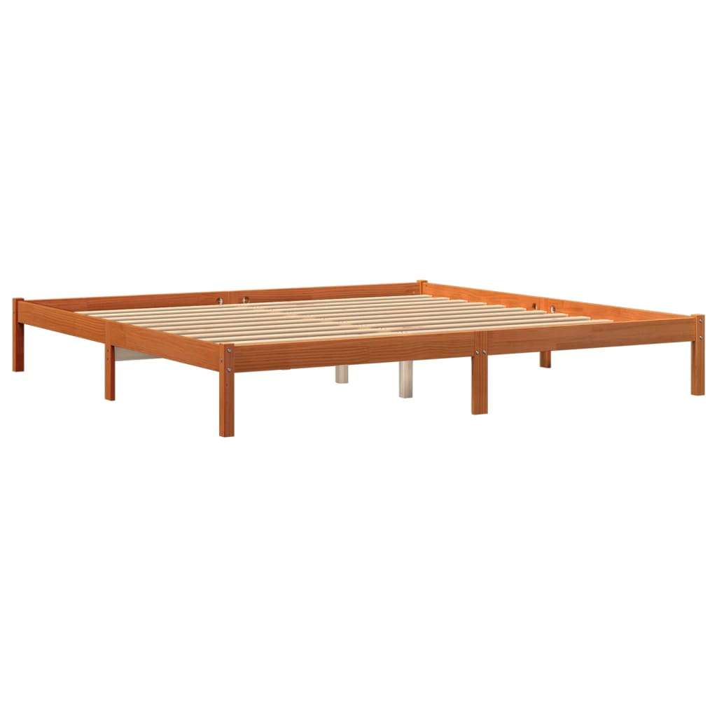 sengeramme uden madras 180x200 cm massivt fyrretræ gyldenbrun