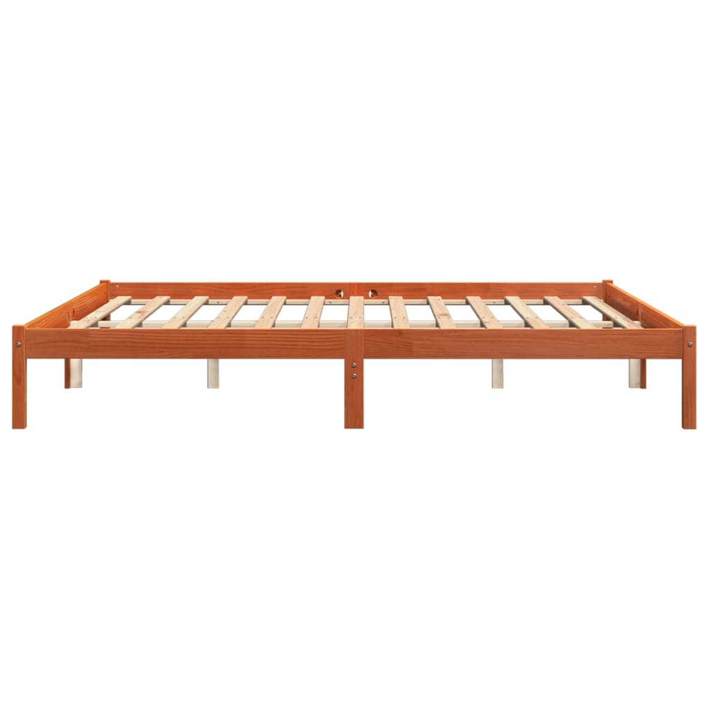 sengeramme uden madras 180x200 cm massivt fyrretræ gyldenbrun