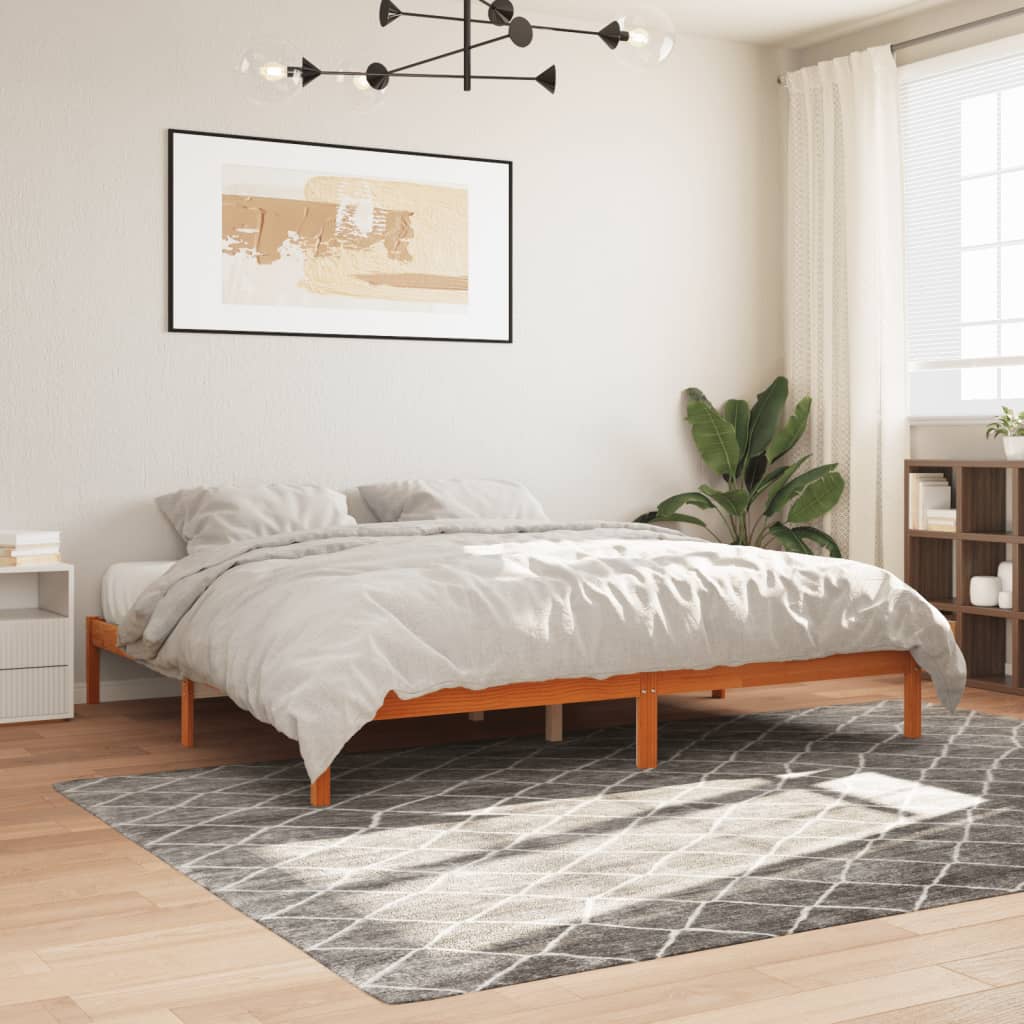 sengeramme uden madras 180x200 cm massivt fyrretræ gyldenbrun