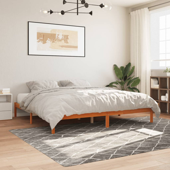 sengeramme uden madras 180x200 cm massivt fyrretræ gyldenbrun