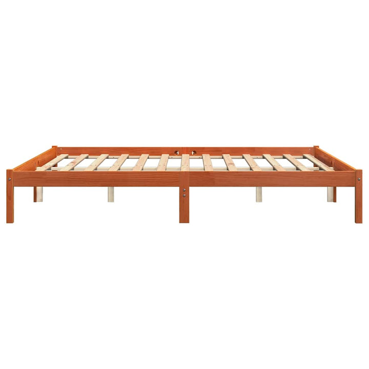 sengeramme uden madras 200x200 cm massivt fyrretræ gyldenbrun