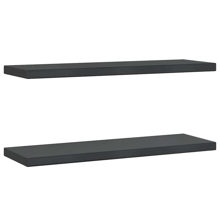 væghylder 2 stk. 75x23,5 cm rustfrit stål sort