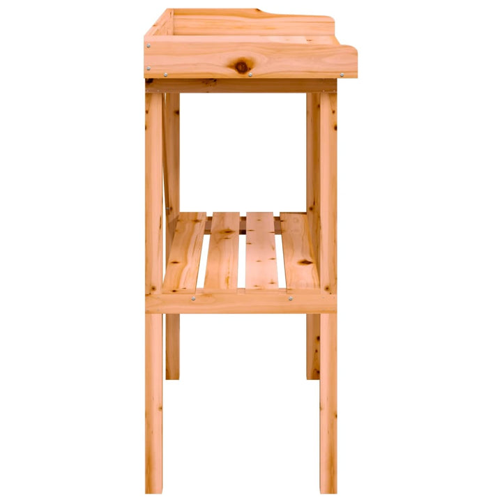 plantebord med hylde 78x38x82,5 cm massivt grantræ brun