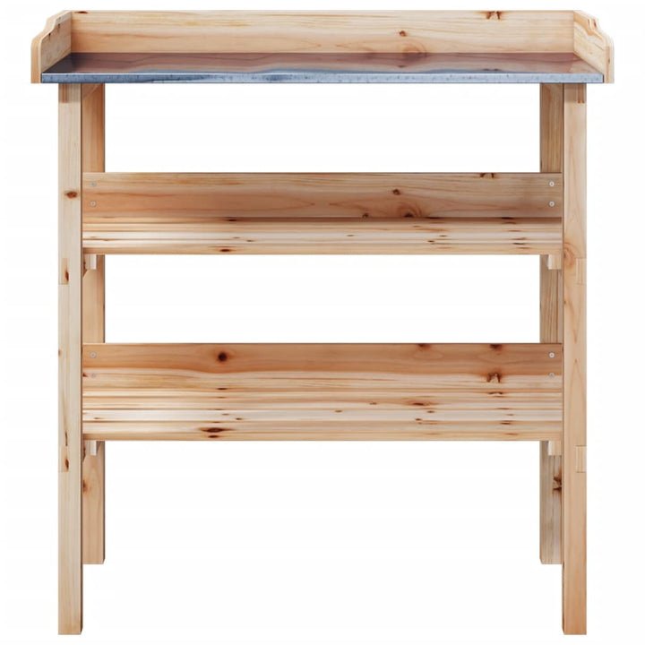 plantebord med hylder 78x38x82,5 cm massivt grantræ