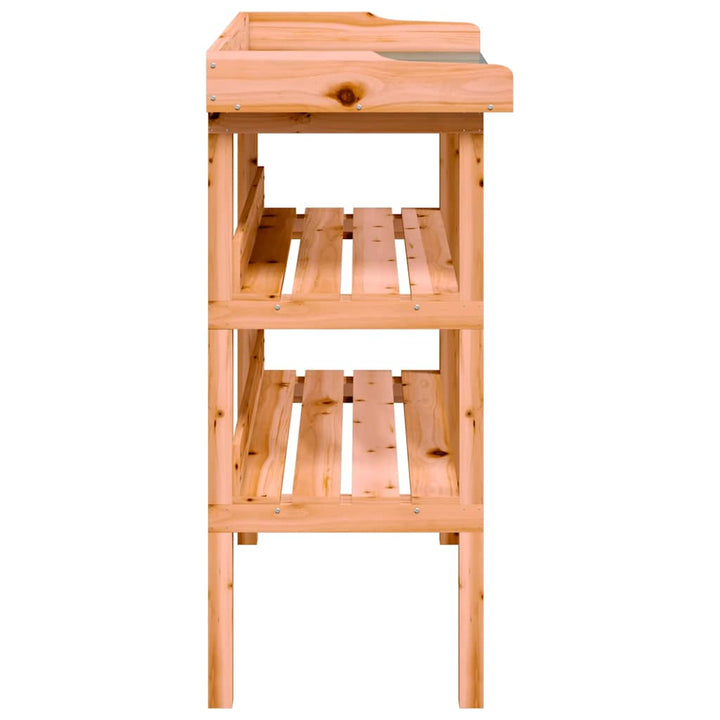 plantebord med hylder 78x38x82,5 cm massivt grantræ brun