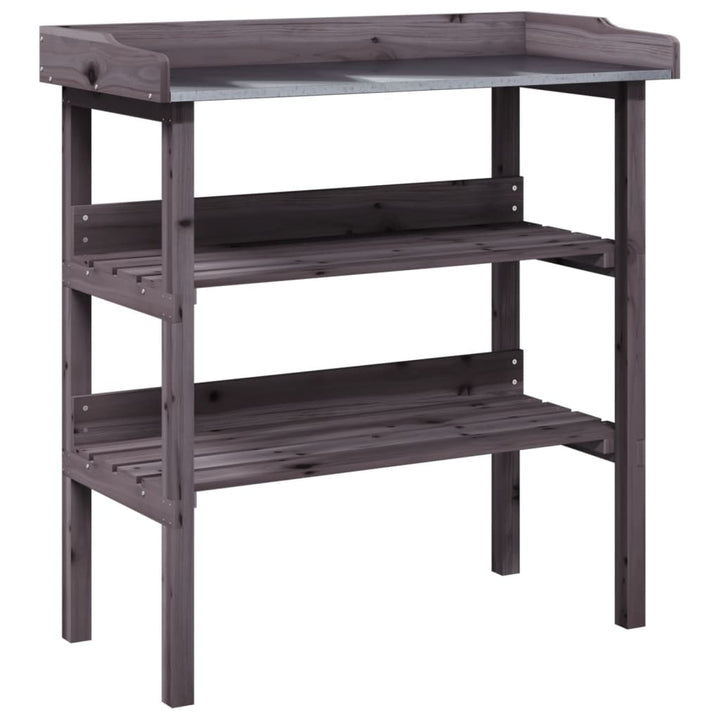 plantebord med hylder 78x38x82,5 cm massivt grantræ