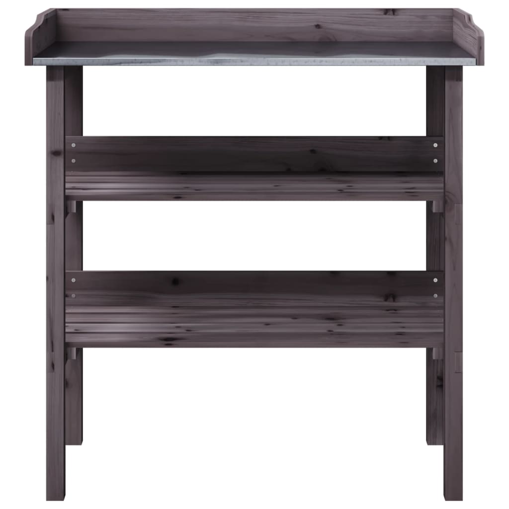plantebord med hylder 78x38x82,5 cm massivt grantræ