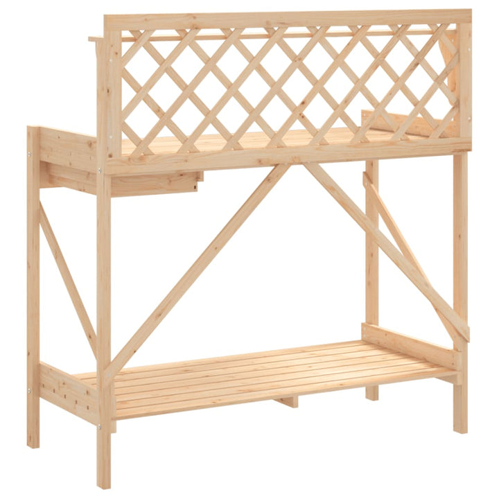 pottebord med espalier massivt fyrretræ
