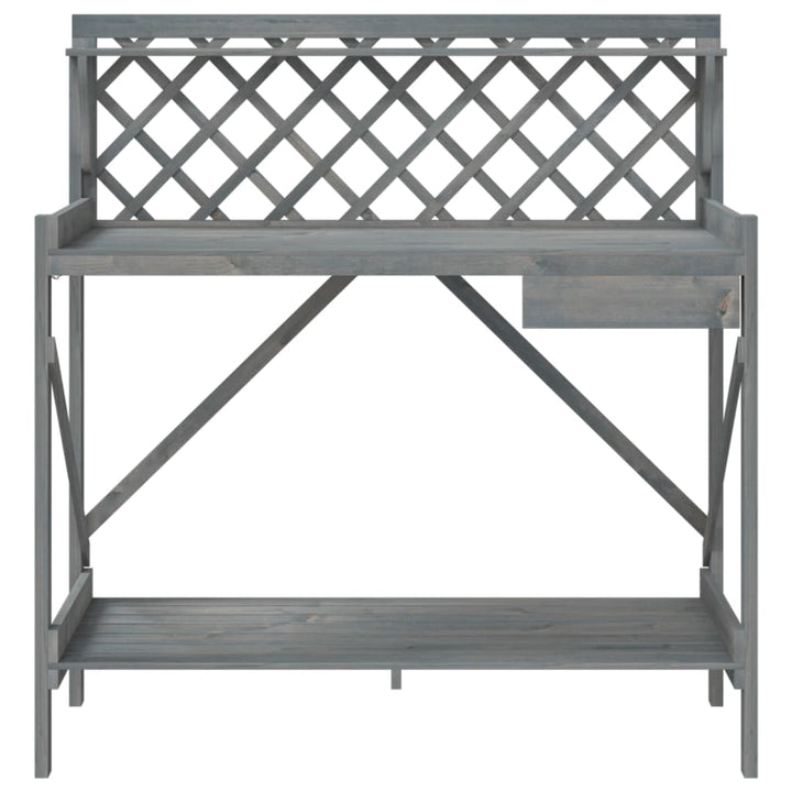 pottebord med espalier massivt fyrretræ grå