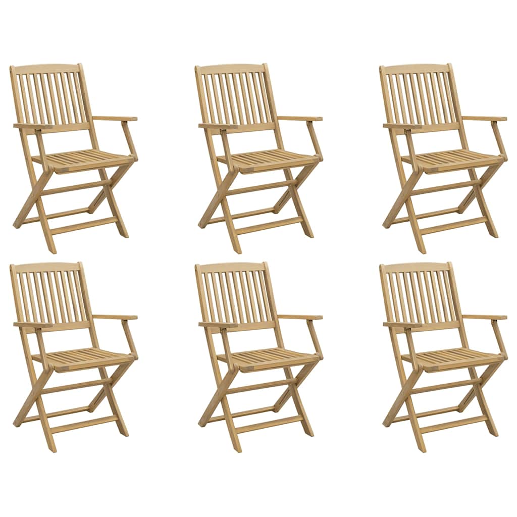 foldbare havestole 6 stk. 54x61x88 cm massivt akacietræ