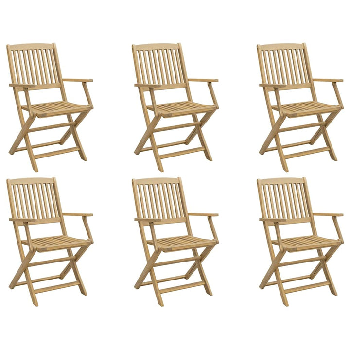 foldbare havestole 6 stk. 54x61x88 cm massivt akacietræ