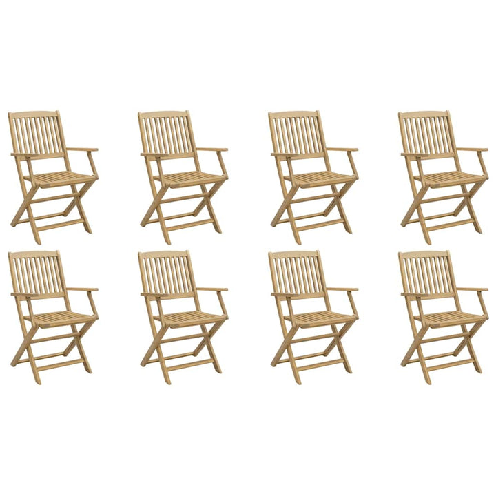 foldbare havestole 8 stk. 54x61x88 cm massivt akacietræ