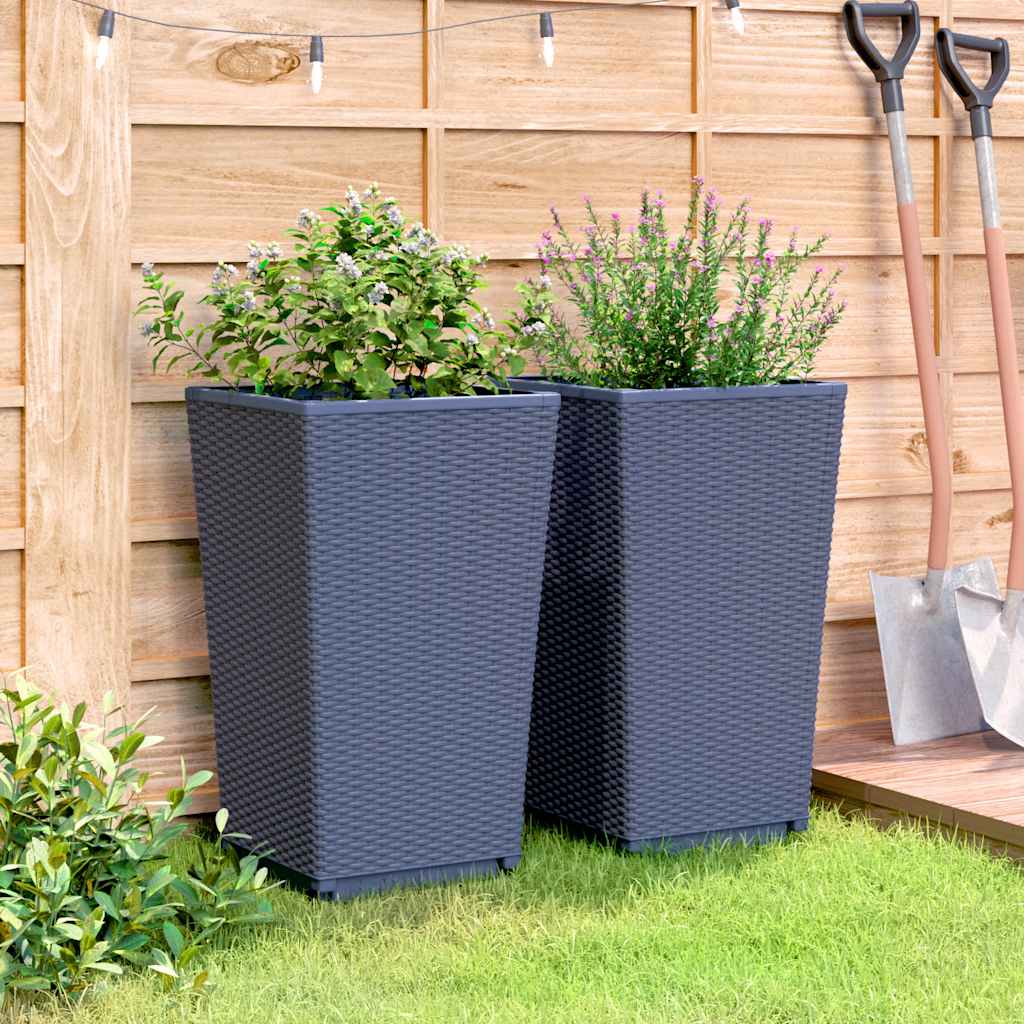plantekurve 2 stk. 32,5x32,5x57 cm PP blågrå