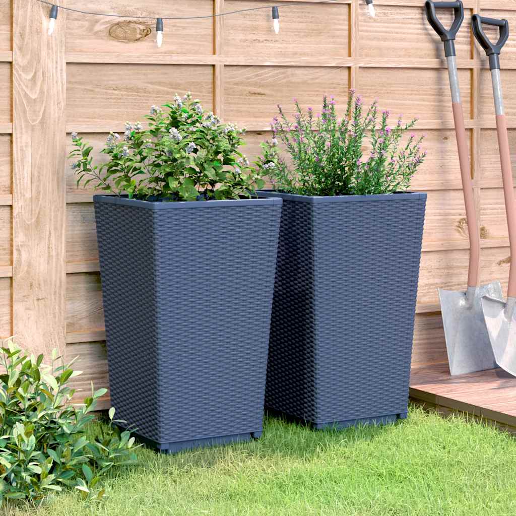 plantekurve 2 stk. 32,5x32,5x57 cm PP blågrå
