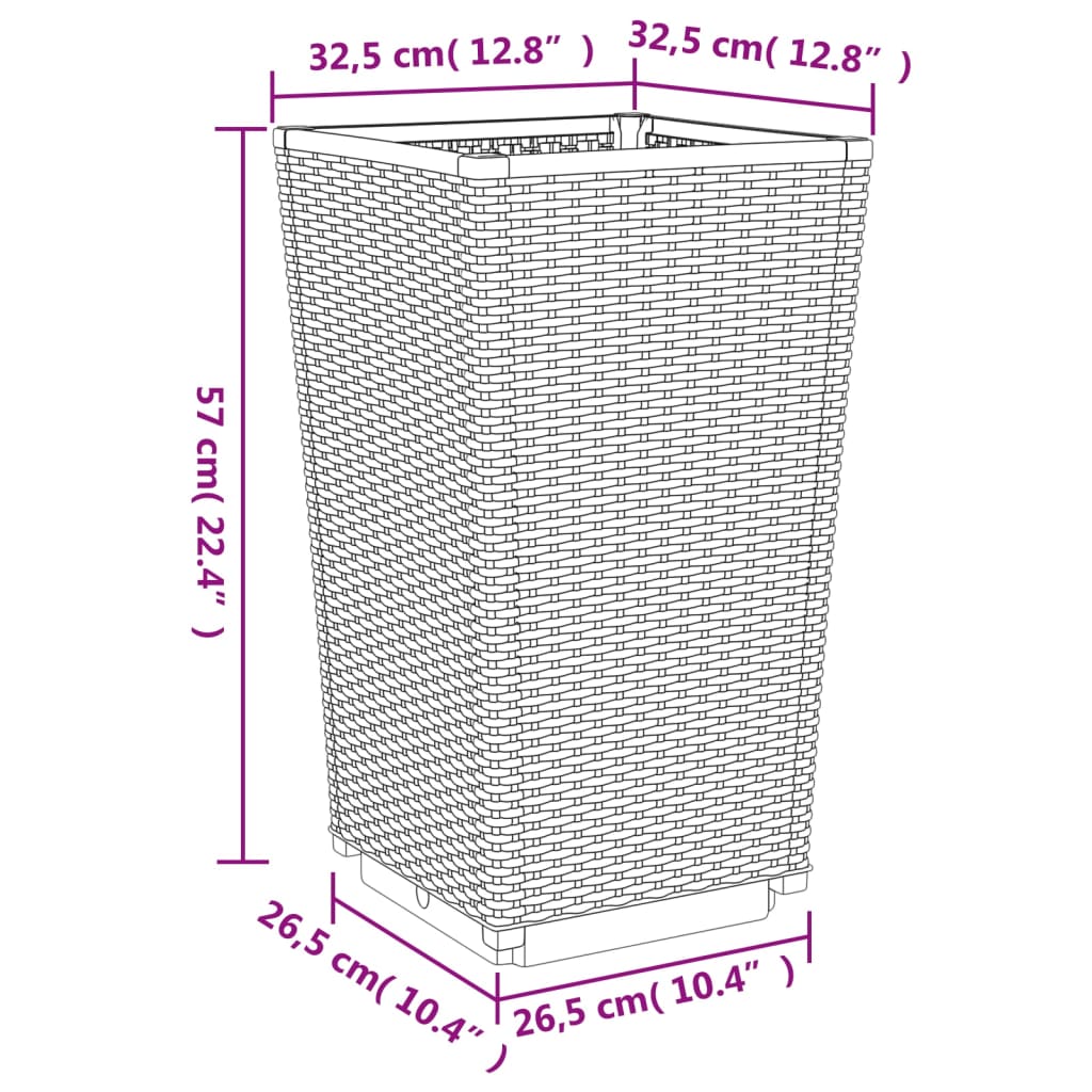 plantekurve 2 stk. 32,5x32,5x57 cm PP hvid