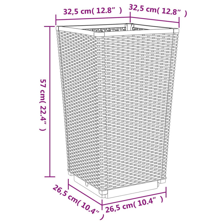 plantekurve 2 stk. 32,5x32,5x57 cm PP hvid