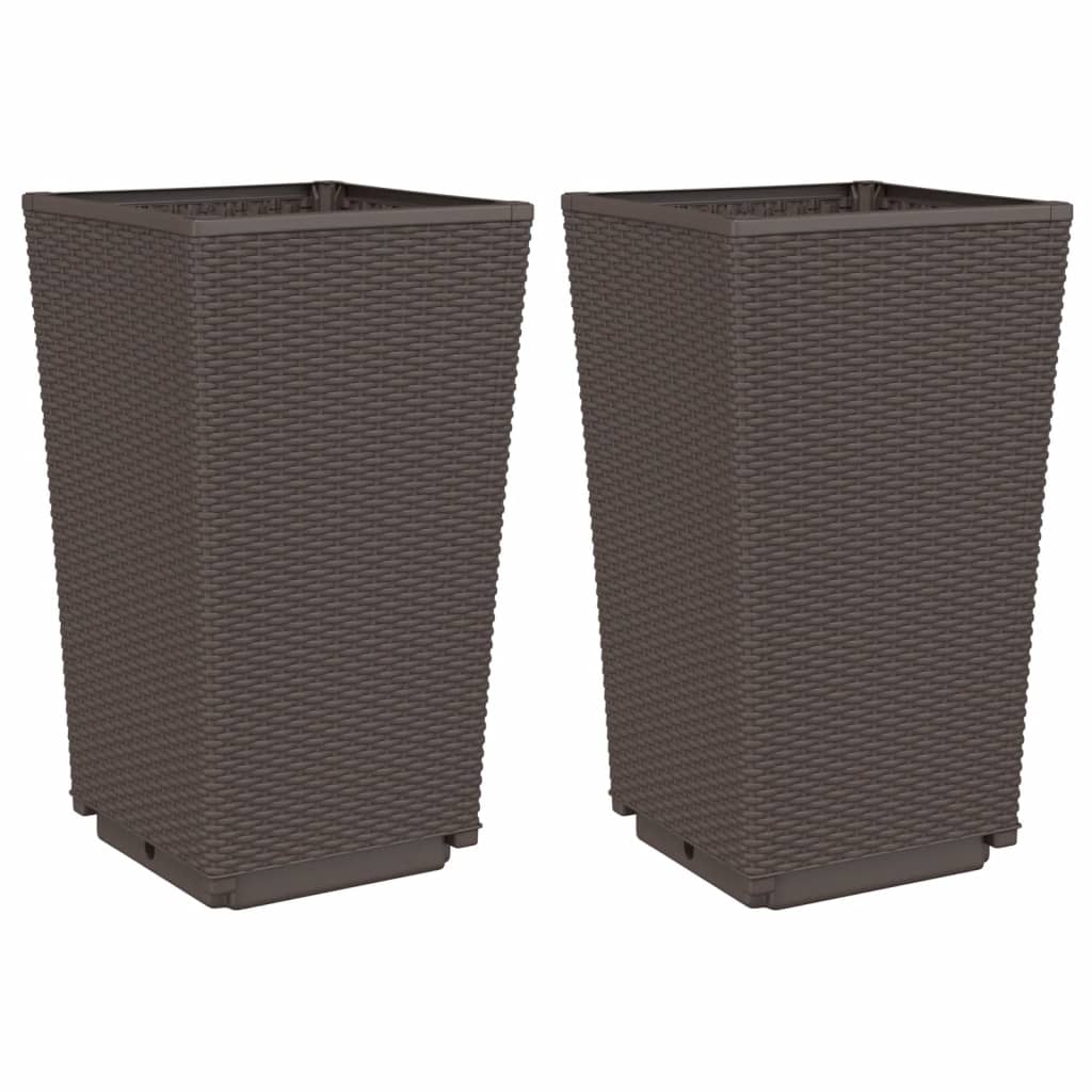 plantekurve 2 stk. 32,5x32,5x57 cm PP brun
