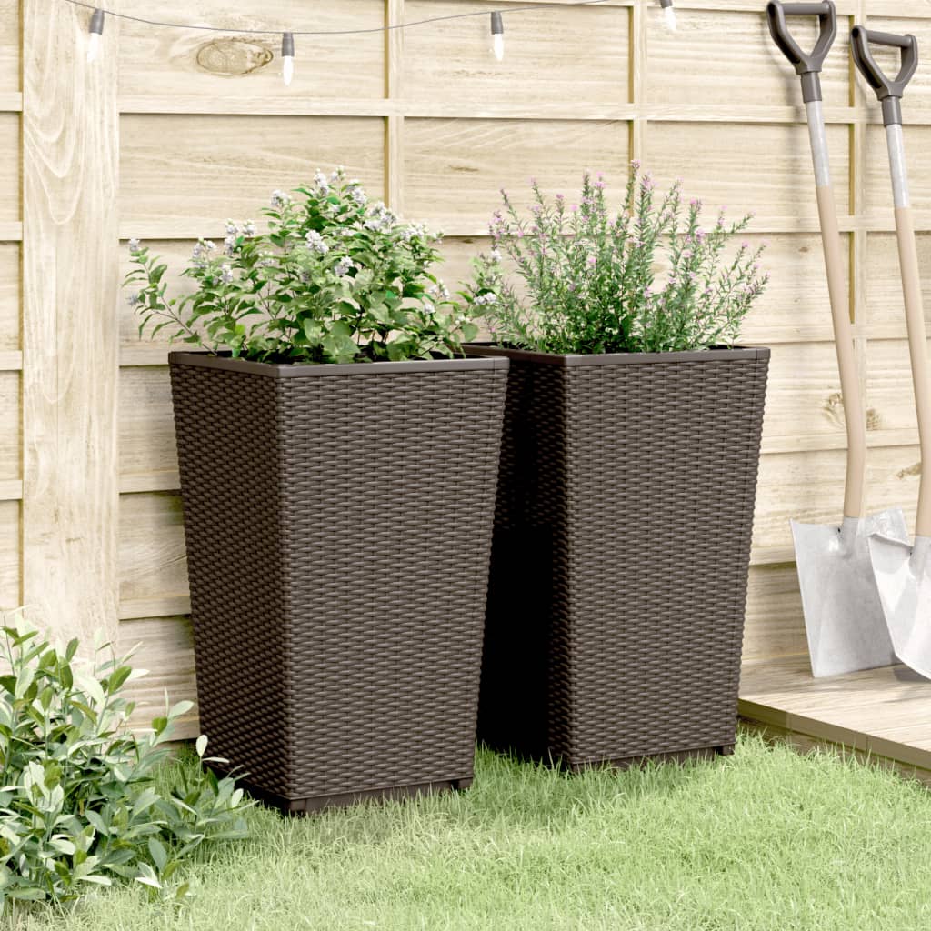 plantekurve 2 stk. 32,5x32,5x57 cm PP brun