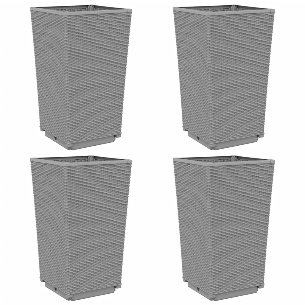 plantekurve 4 stk. 32,5x32,5x57 cm PP lysegrå