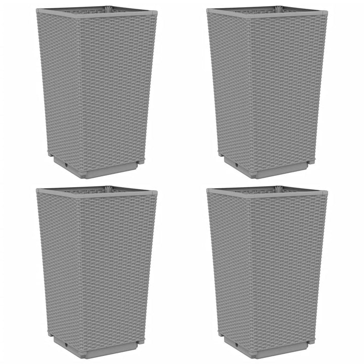 plantekurve 4 stk. 32,5x32,5x57 cm PP lysegrå