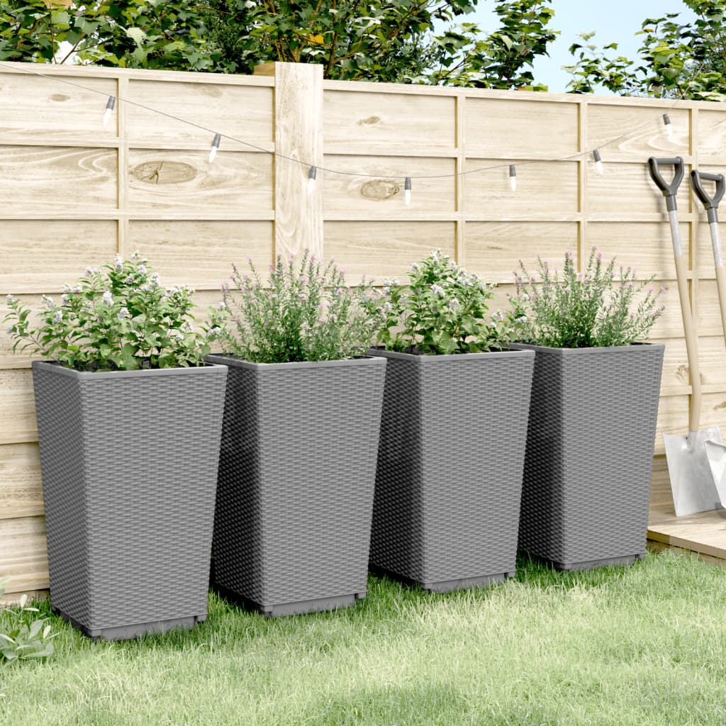 plantekurve 4 stk. 32,5x32,5x57 cm PP lysegrå