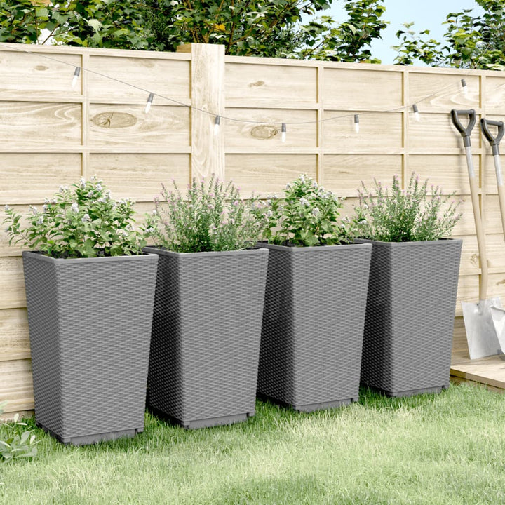 plantekurve 4 stk. 32,5x32,5x57 cm PP lysegrå