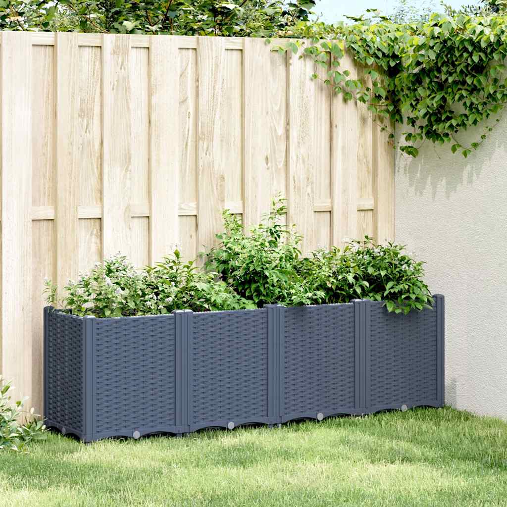 plantekasse 160x40x53 cm PP blågrå