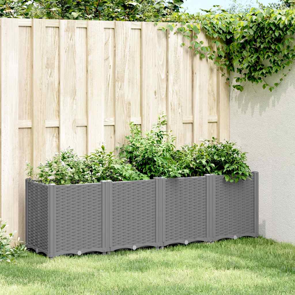 plantekasse 160x40x53 cm PP lysegrå