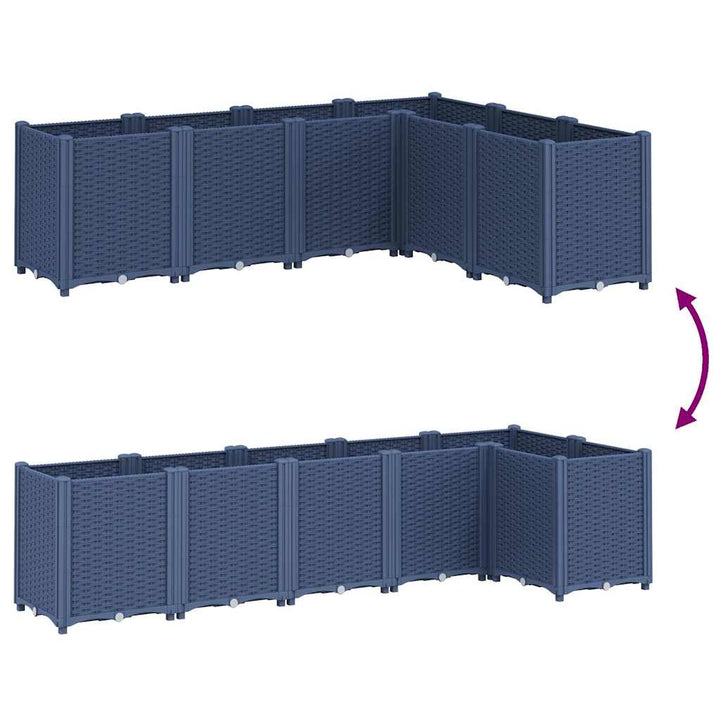 plantekasse 160x120x53 cm PP blågrå