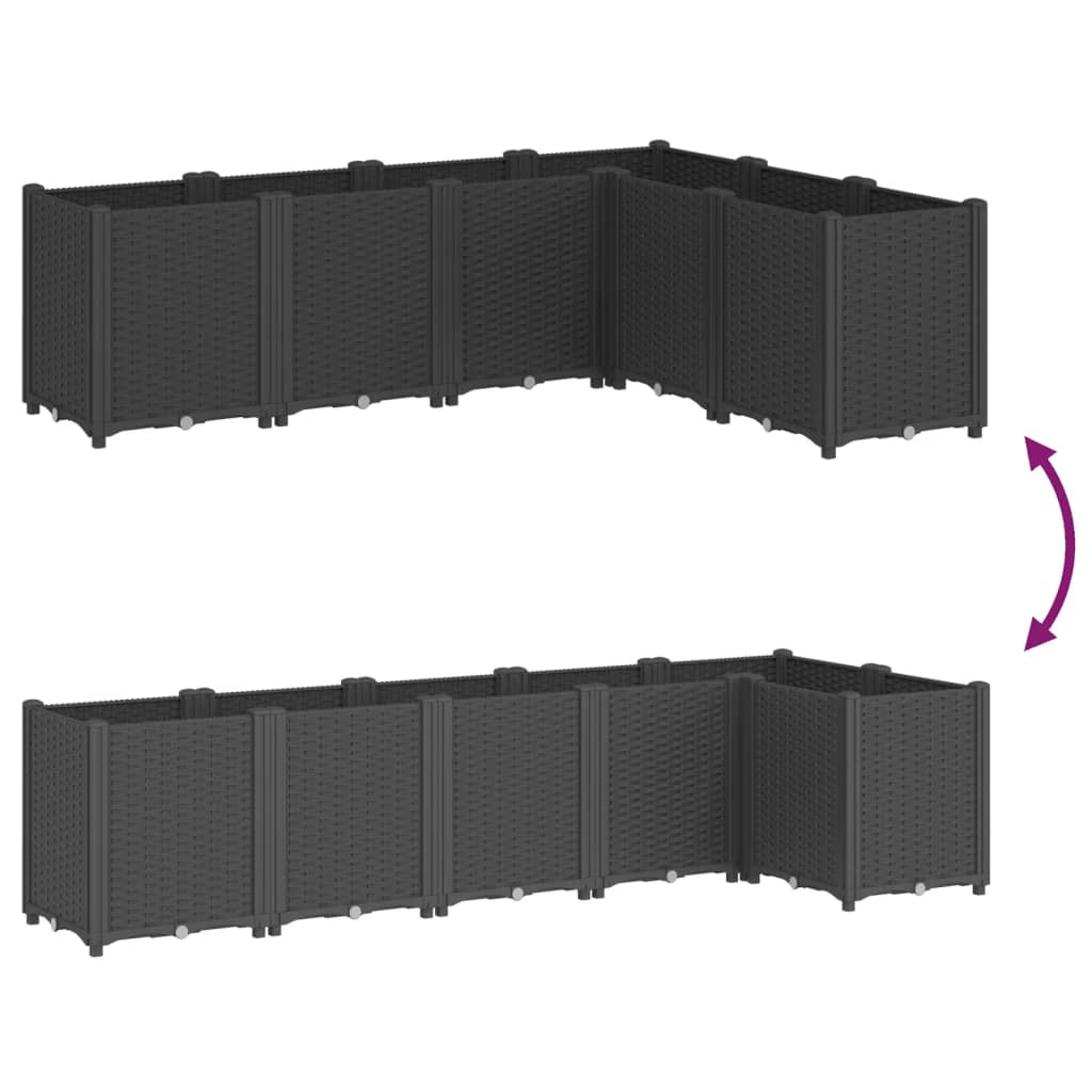 plantekasse 160x120x53 cm PP sort