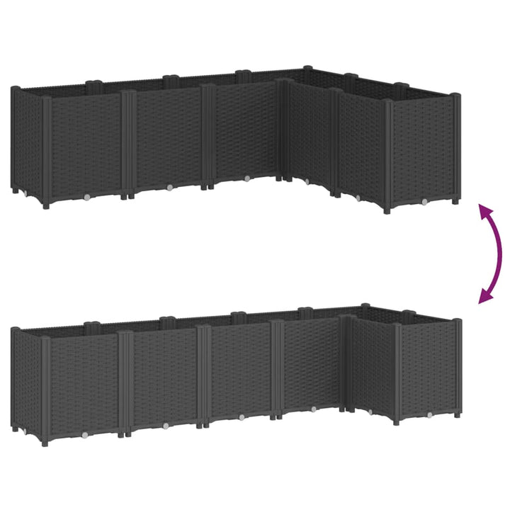 plantekasse 160x120x53 cm PP sort