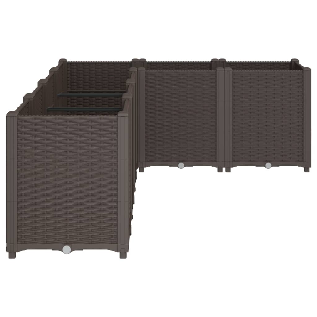 plantekasse 160x120x53 cm PP brun