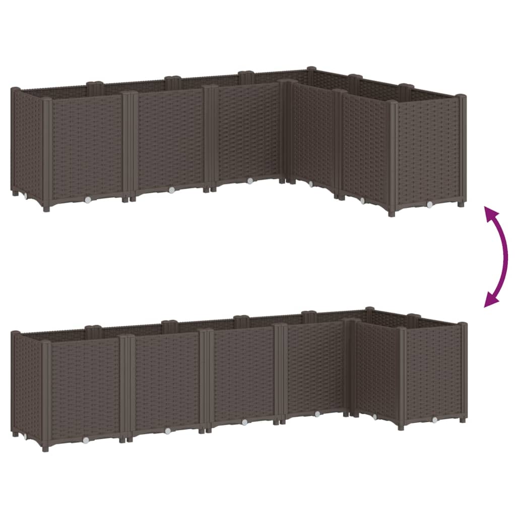 plantekasse 160x120x53 cm PP brun