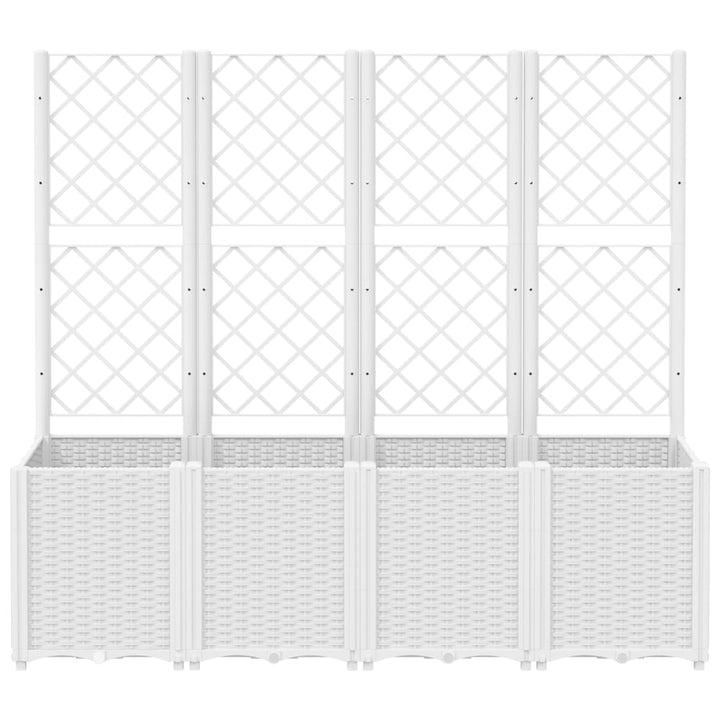 plantekasse med espalier 160x40x140 cm PP hvid