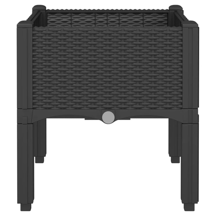 plantekasse med ben 40x40x42 cm PP sort