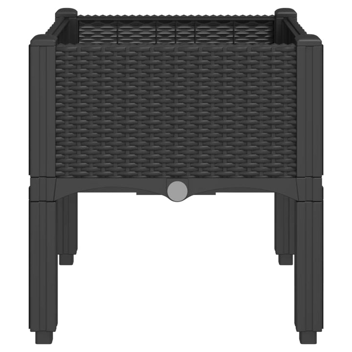 plantekasse med ben 40x40x42 cm PP sort
