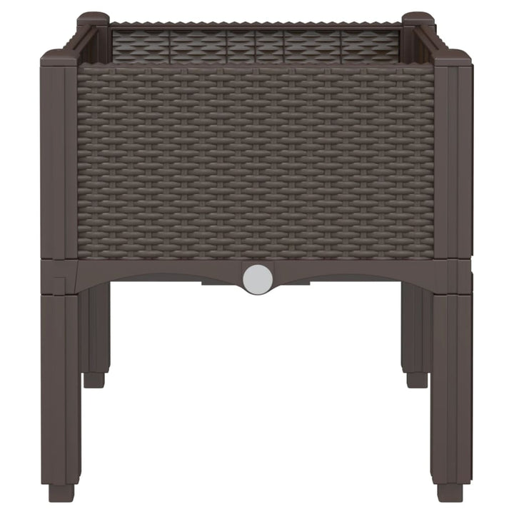 plantekasse med ben 40x40x42 cm PP brun