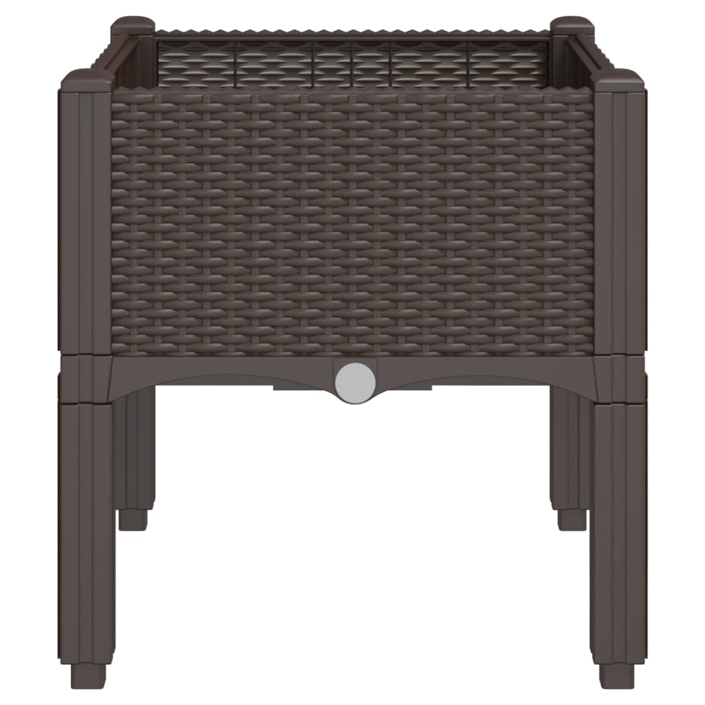 plantekasse med ben 40x40x42 cm PP brun