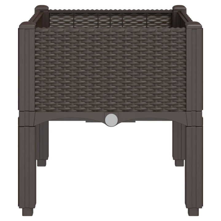 plantekasse med ben 40x40x42 cm PP brun